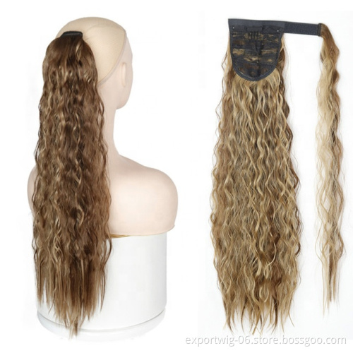 Long Curly Ponytail Clip Corn Curly for Women Synthetic High Temperature Fiber Hair Extensions Natural Hairpiece Synthetic Hair